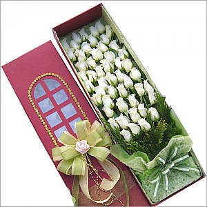 흰장미 꽃박스